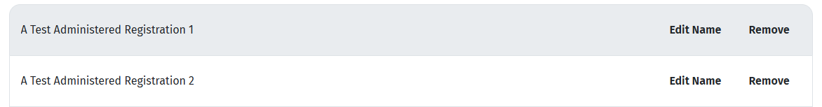 Administered Edit Remove