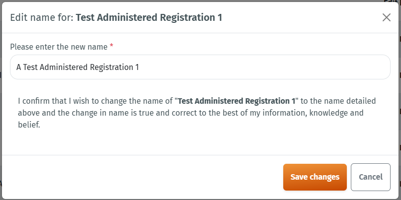 Administered Name Edit